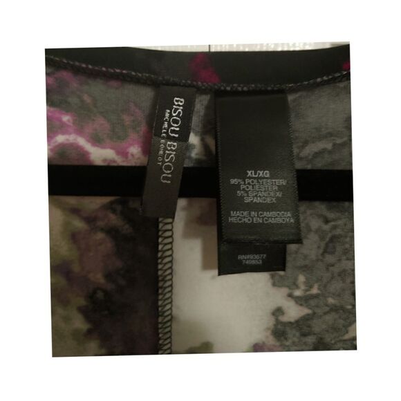 Women's Colorful 3/4 Sleeve with Zipper Tunic EUC Size XL - Picture 7 of 8